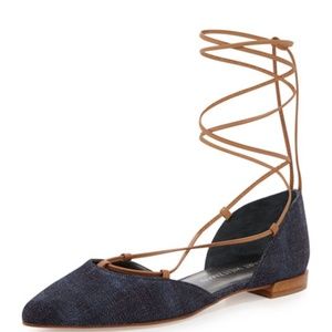 Stuart Weitzman Gilligan d’Orsay Lace-up Flats